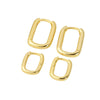 S925 Sterling Silver Ushaped Geometric Oval Electroplated Earrings