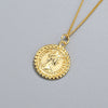 S925 Sterling Silver Vintage Double Sided Coin Pendant Necklace Simple Geometric Electroplated Clavicle Chain For Women