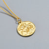 S925 Sterling Silver Vintage Double Sided Coin Pendant Necklace Simple Geometric Electroplated Clavicle Chain For Women