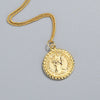 S925 Sterling Silver Vintage Double Sided Coin Pendant Necklace Simple Geometric Electroplated Clavicle Chain For Women