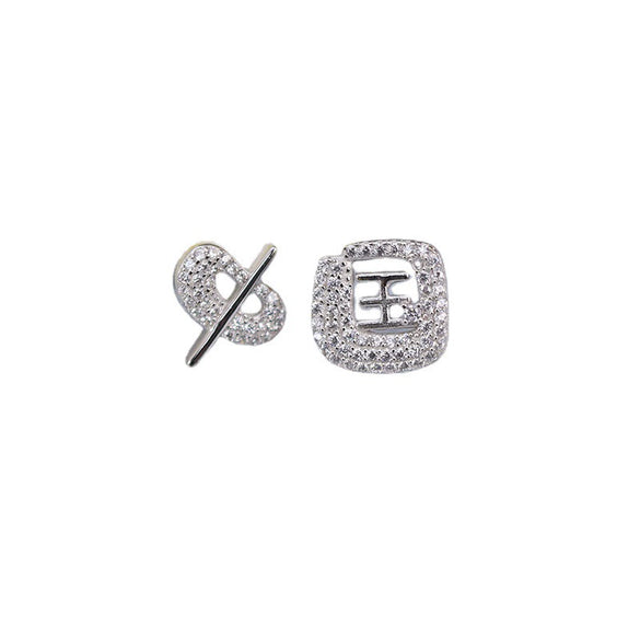 S925 Sterling Silver Vintage Letter Earrings Fashion Text Design Niche Statement Earrings For Women