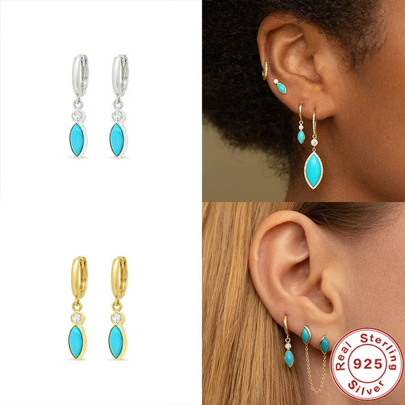 S925 Sterling Silver Water Drop Earrings With Zircon Inlay For Women Long Tassel Accessories