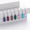 S925 Sterling Silver Water Drop Zircon Earrings Geometric Fashion Design Electroplated