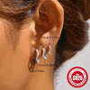 S925 Sterling Silver Wave Shaped Zircon Embedded Electroplated Minimalist Earrings