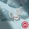 S925 Sterling Silver Wave Shaped Zircon Embedded Electroplated Minimalist Earrings