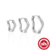 S925 Sterling Silver Wave Shaped Zircon Embedded Electroplated Minimalist Earrings