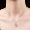 S925 Sterling Silver White Chalcedony Brave Animal Pendant Necklace For Women Simple Fashion Clavicle Chain Electroplated Jewelry Gift