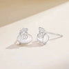 S925 Sterling Silver White Chalcedony Money Bag Stud Earrings For Women Elegant Light Luxury Electroplated Jewelry