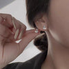 S925 Sterling Silver White Chalcedony Money Bag Stud Earrings For Women Elegant Light Luxury Electroplated Jewelry