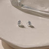 S925 Sterling Silver White Chalcedony Money Bag Stud Earrings For Women Elegant Light Luxury Electroplated Jewelry