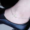 S925 Sterling Silver Women's Anklet Fourleaf Clover Pattern 18K Gold Plated Inlaid With Diamonds Light Luxury Style
