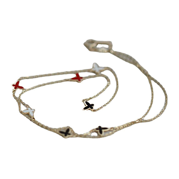 S925 Sterling Silver Women's Butterfly Necklace Simple Elegant Clavicle Chain Electroplated Animal Pendant