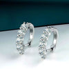 S925 Sterling Silver Women's Classic Round Moissanite And Diamond Earrings