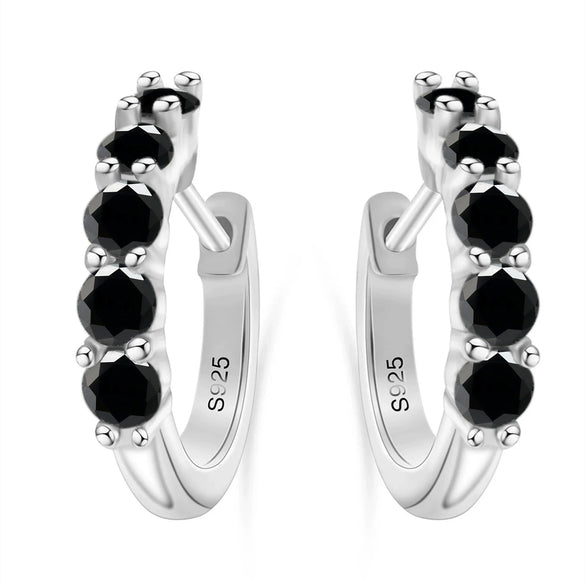 S925 Sterling Silver Women's Classic Round Moissanite And Diamond Earrings