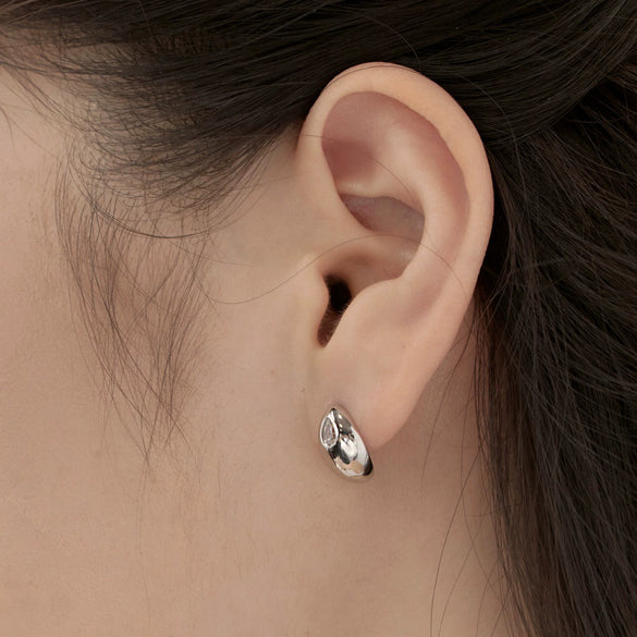 S925 Sterling Silver Women's Earrings Beanshaped Pearshaped Drop Shape Electroplating Design