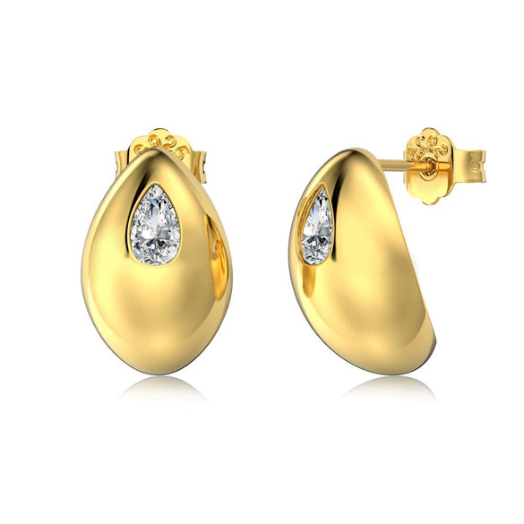 S925 Sterling Silver Women's Earrings Beanshaped Pearshaped Drop Shape Electroplating Design