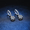 S925 Sterling Silver Women's Earrings Plated Pt950 Micro Set Classic Sixclaw With Crown Pattern Moissanite Earrings