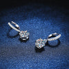 S925 Sterling Silver Women's Earrings Plated Pt950 Micro Set Classic Sixclaw With Crown Pattern Moissanite Earrings