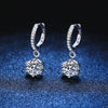 S925 Sterling Silver Women's Earrings Plated Pt950 Micro Set Classic Sixclaw With Crown Pattern Moissanite Earrings