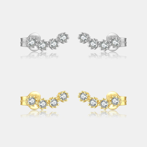 S925 Sterling Silver Women's Fashion Simple Exquisite Earrings With Geometric Pattern And Platinum Or 18K Gold Electroplating