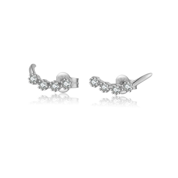 S925 Sterling Silver Women's Fashion Simple Exquisite Earrings With Geometric Pattern And Platinum Or 18K Gold Electroplating