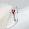 S925 Sterling Silver Women's Geometric Amethyst Zircon Ring Simple Fashion Electroplated Gemstone Jewelry