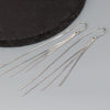 S925 Sterling Silver Women's Geometric Long Tassel Earrings Simple Elegant Lightweight Luxury Style