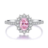 S925 Sterling Silver Women's Geometric Ring Four Claw Pigeon Egg Full Circle Electroplated