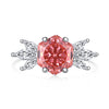 S925 Sterling Silver Women's Geometric Style Ring With Ice Flower Zirconium And High Carbon Diamond Electroplated