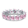 S925 Sterling Silver Women's Geometric Style Ring With Ice Flower Zirconium And High Carbon Diamond Electroplated