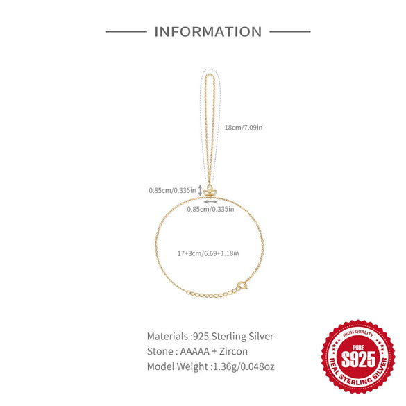 S925 Sterling Silver Women's Hand Jewelry Bag With Horse's Eye And Finger Bracelet In Geometric Style With Electroplating Treatment