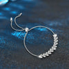 S925 Sterling Silver Women's Light Luxury Flower Pattern Moissanite Adjustable Bracelet