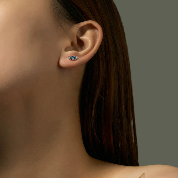 S925 Sterling Silver Women's Zircon Earrings With Irregular Geometric Design And Platinum 18K Gold Electroplating