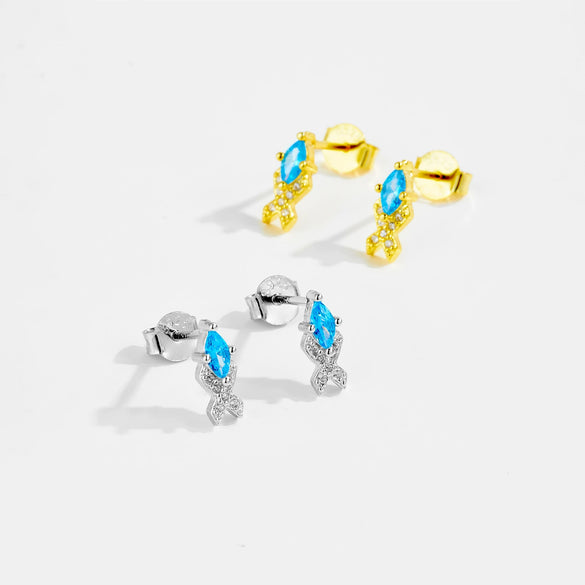 S925 Sterling Silver Women's Zircon Earrings With Irregular Geometric Design And Platinum 18K Gold Electroplating