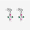 S925 Sterling Silver Women's Zircon Earrings With Irregular Geometric Design And Platinum 18K Gold Electroplating