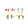 S925 Sterling Silver Women's Zircon Earrings With Irregular Geometric Design And Platinum 18K Gold Electroplating