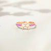S925 Sterling Silver Zircon Bow Buckle Women's Geometric Electroplated Ring