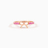 S925 Sterling Silver Zircon Bow Buckle Women's Geometric Electroplated Ring