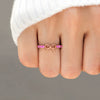 S925 Sterling Silver Zircon Bow Buckle Women's Geometric Electroplated Ring
