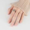 S925 Sterling Silver Zircon Clover Rotating Adjustable Open Ring For Women Electroplated Geometric Fashion Jewelry