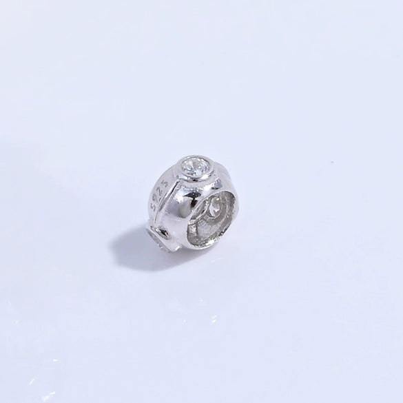S925 Sterling Silver Zirconium Hollow Barrel Braided Ball Beads Handmade Diy Bracelet Necklace Accessories