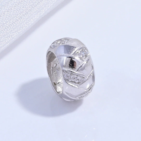 S925 Sterling Silver Zirconium Hollow Barrel Braided Ball Beads Handmade Diy Bracelet Necklace Accessories