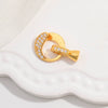 S925 Sterling Silver Zirconium Multirow Pearl Horseshoe Ushaped Handmade Diy Buckle