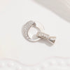 S925 Sterling Silver Zirconium Multirow Pearl Horseshoe Ushaped Handmade Diy Buckle