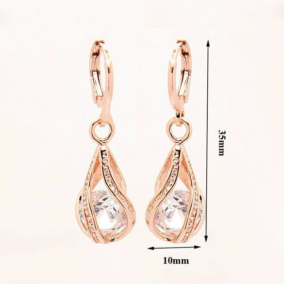 Zircon Jewelry Water Drop Hollow Earrings Bridal Wedding Earrings New Ornaments