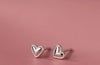 1 Pair Simple Style Heart Shape Sterling Silver Ear Studs