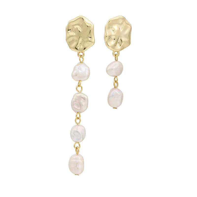 S925 Silver Freshwater Pearl Baroque Earrings Wholesale