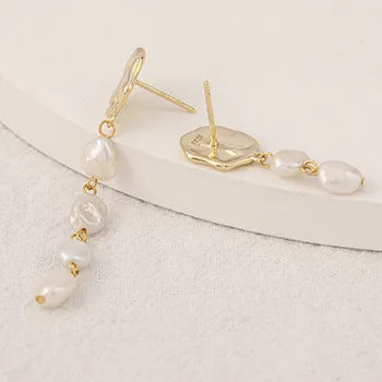 S925 Silver Freshwater Pearl Baroque Earrings Wholesale