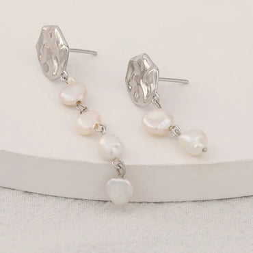 S925 Silver Freshwater Pearl Baroque Earrings Wholesale