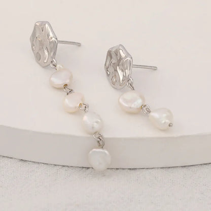 S925 Silver Freshwater Pearl Baroque Earrings Wholesale